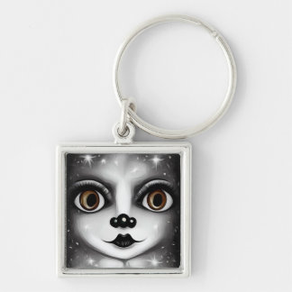 Porte-clés B&W Surreal Pop Big Eyes Mime