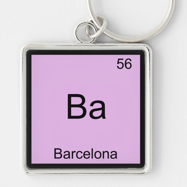 Porte-clés Ba - Barcelone T-shirt symbole d'élément de chimie (Devant)