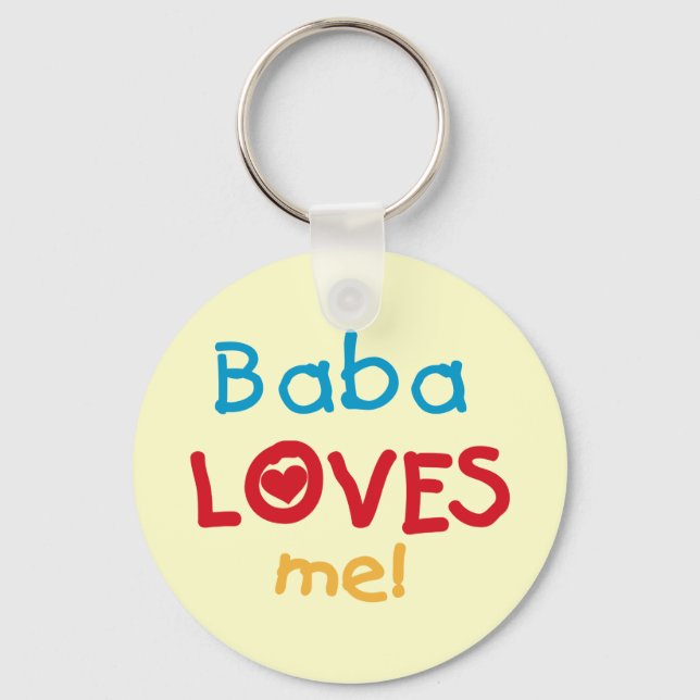 Porte-clés Baba aime mes t-shirts et cadeaux (Recto)