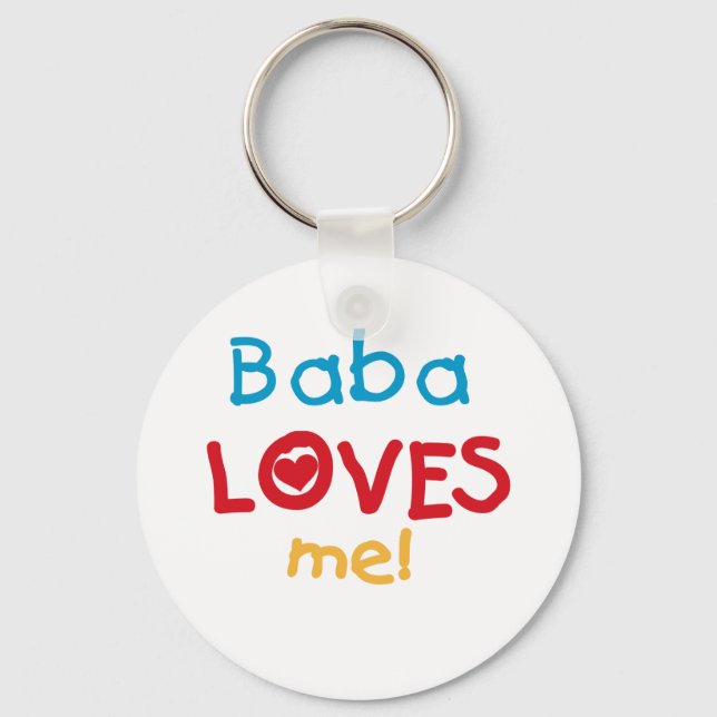 Porte-clés Baba aime mes t-shirts et cadeaux (Recto)