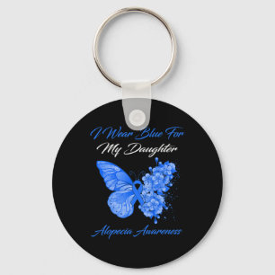 Porte-clés Babfly I Wear Blue For My Daughter Alopecia Awa