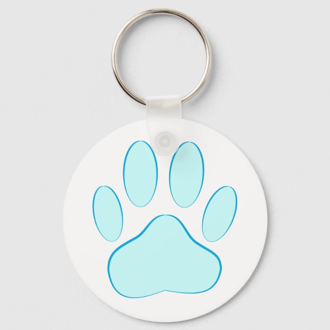 Porte-clés Baby Blue Dog Pawprint (Recto)