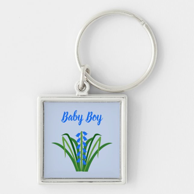 Porte-clés Baby Boy Bluebell Flowers Spring Custom (Devant)