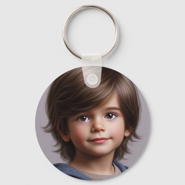 Porte-clés Baby Dino Birthday Photo Keychain! (Recto)