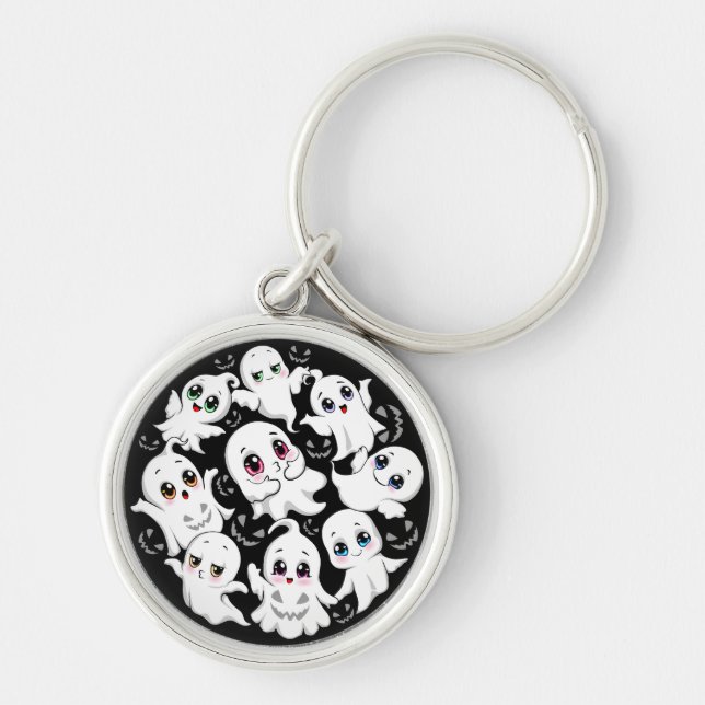 Porte-clés Baby Ghosts Éffrayant mignon Halloween humeur (Devant)
