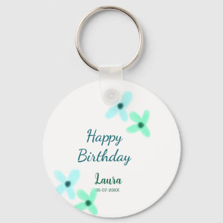 Porte-clés Baby kids 1st birthday add name blue green pastel 