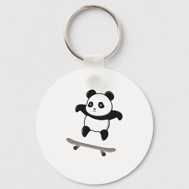 Porte-clés Baby Panda Skateboard (Recto)