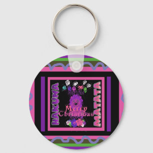 Porte-clés Baby pink Beautiful Merry Christmas Hakuna Matata