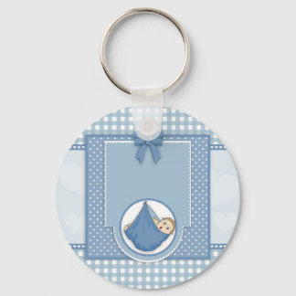 Porte-clés Baby shower Garçon Bleu Motif Party Nursery Art