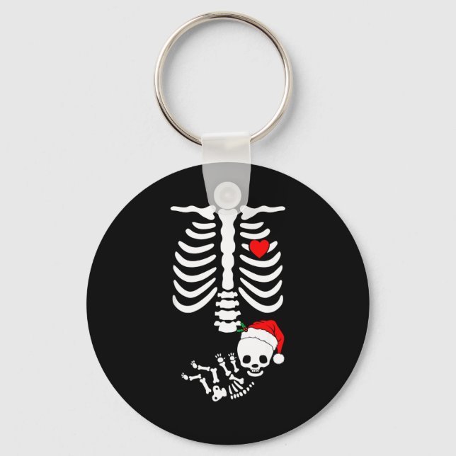 Porte-clés Baby Shower Skeleton Christmas Santa Pregnancy Ann (Recto)