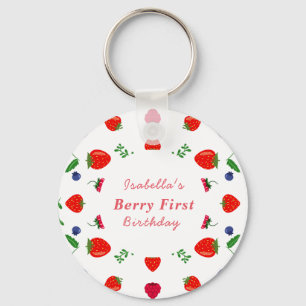 Porte-clés Baby shower sucré aux fraises