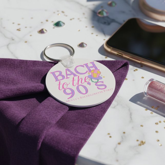 Porte-clés Bach to the 90s - Retro Bachelorette Party Design (90s Retro Bachelorette Keychain)