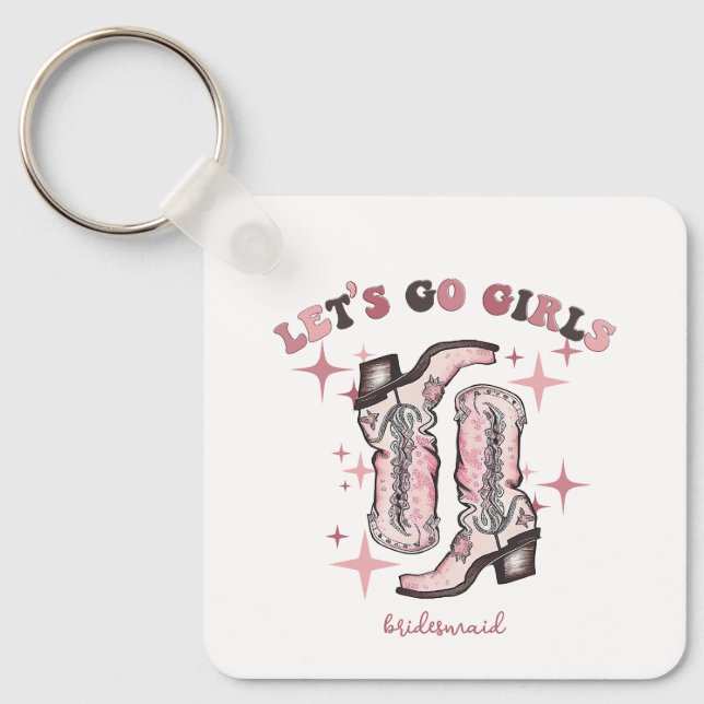 Porte-clés Bachelorette Fête Favor Let's Go Girls (Recto)