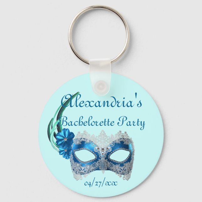 Porte-clés "Bachelorette Party" - Masque Turquoise (Recto)