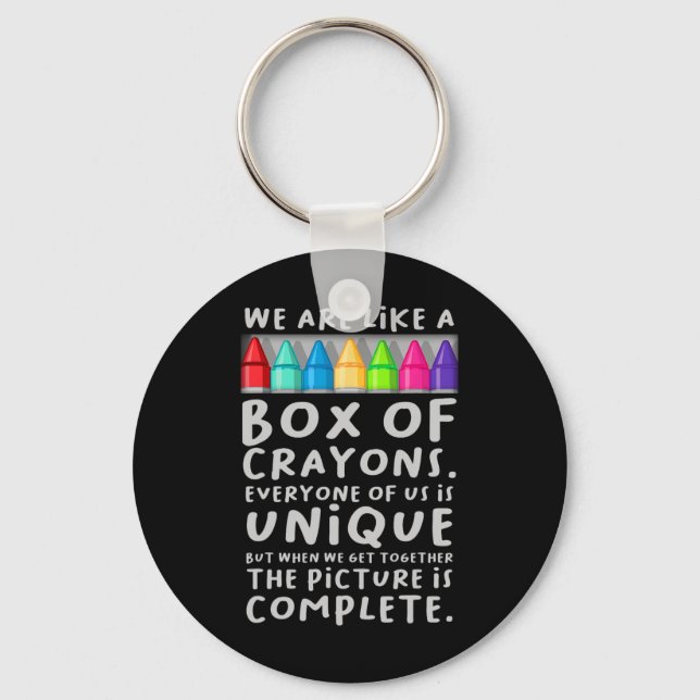 Porte-clés Back to School Teacher We Are Like A Box Of Crayon (Recto)