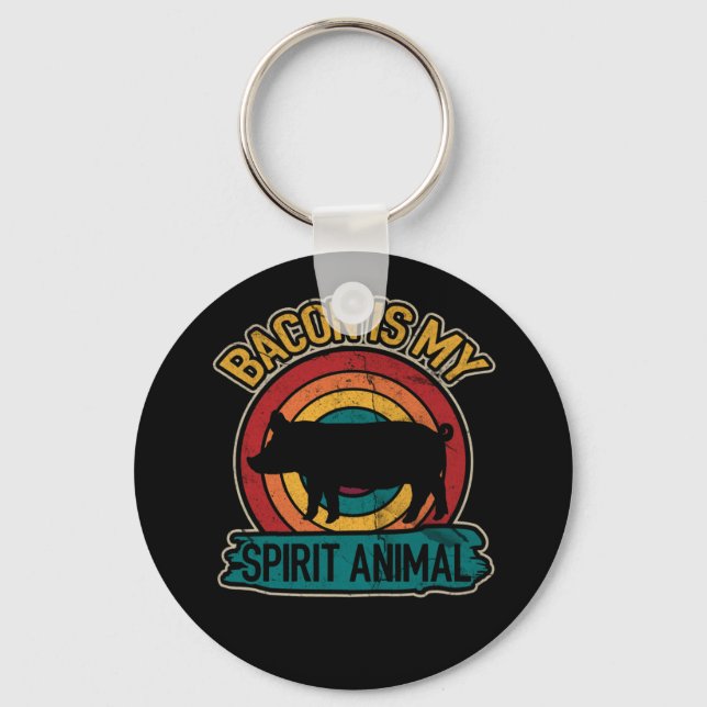 Porte-clés Bacon est mon esprit Animal Bacon Lover Grilling (Recto)
