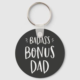 Porte-clés Badass Bonus Papa Cool Stepdad Cadeau pour Stepfat