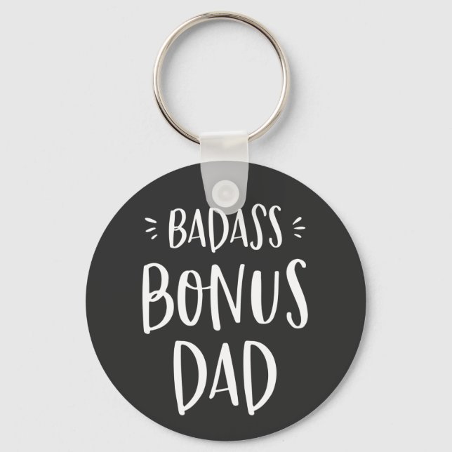 Porte-clés Badass Bonus Papa Cool Stepdad Cadeau pour Stepfat (Recto)