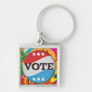 Porte-clés Badge de vote rétro