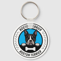 Badge d'illustration de Boston Terrier Peeking