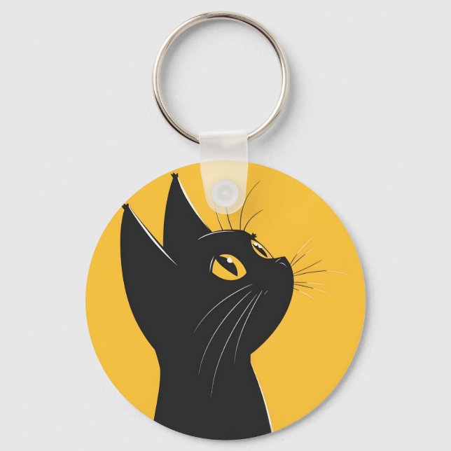 Porte-clés Badge keychain cat (Recto)