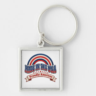 Porte-clés Badge Rétro Fabriqué aux États-Unis Fièrement Amér