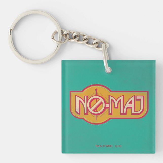 Porte-clés Badge rouge et jaune NO-MAJ™ (Devant)