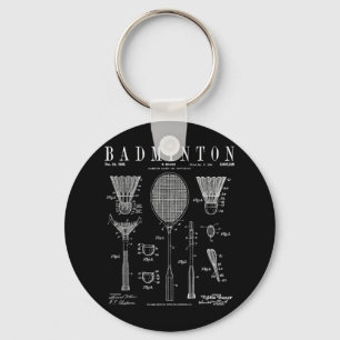 Porte-clés Badminton Ancien dessin Vintage de brevet Imprimer