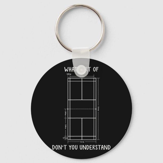 Porte-clés Badminton Court Dimensions Funny Badminton Player (Recto)