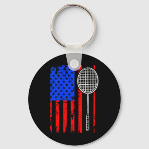 Porte-clés Badminton Drapeau Américain