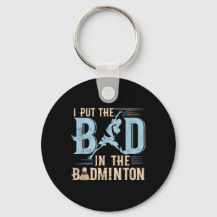Porte-clés Badminton Drôle Dit Raquettes Joueur de navette