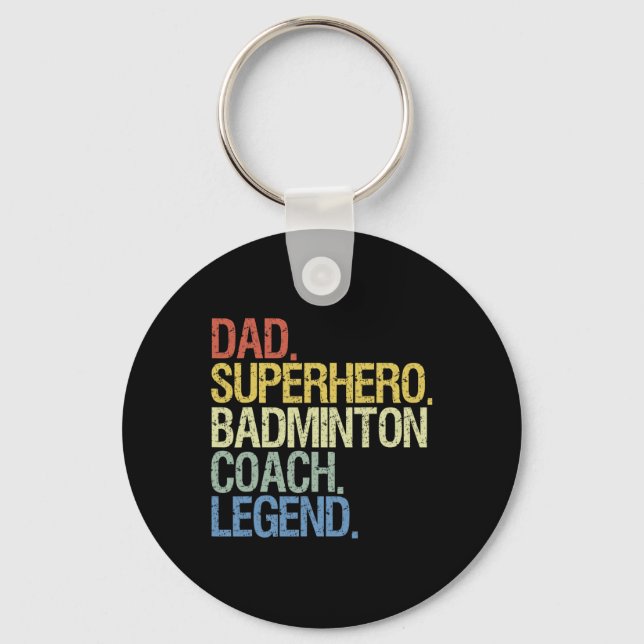 Porte-clés Badminton Entraîneur Papa (Recto)