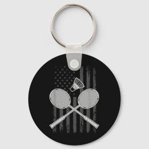 Porte-clés Badminton Et Volant Drapeau Américain