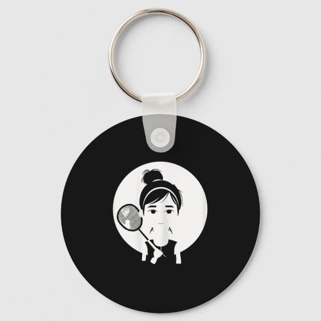 Porte-clés Badminton Girl Shuttle Player Pour Les Filles (Recto)