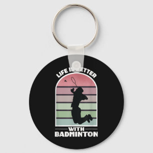 Porte-clés Badminton Life Funny Shutting Retro Jeu