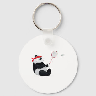 Porte-clés Badminton Panda Funny Sport Sweet Humour Navette A