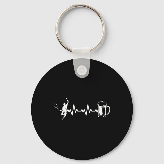Porte-clés Badminton Player Racket - Heartbeat Ekg Badminton (Recto)