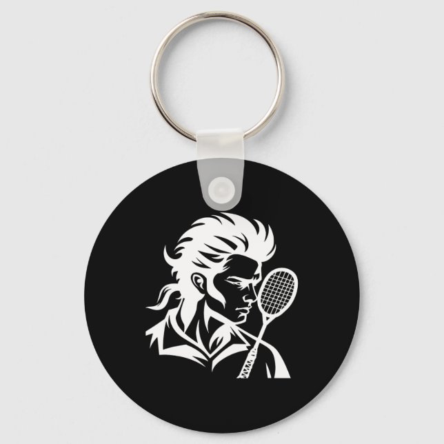 Porte-clés Badminton Player Racket Sports Navette (Recto)