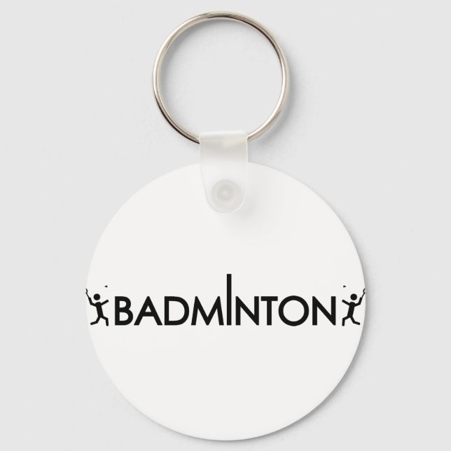 Porte-clés badminton player text icon (Recto)