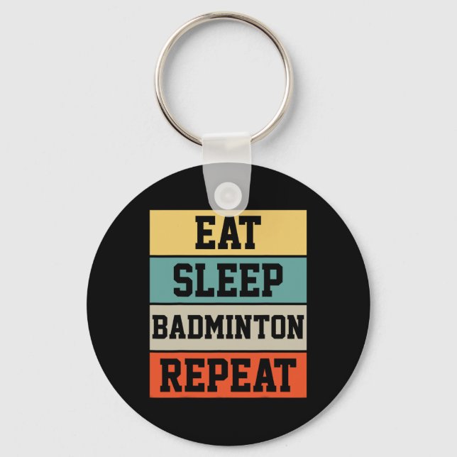 Porte-clés Badminton Sport Player Retro Funny Cadeau (Recto)
