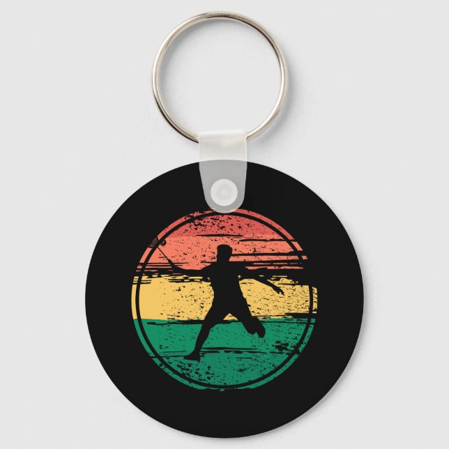 Porte-clés Badminton Sport Rétro (Recto)