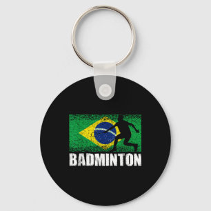 Porte-clés Badminton Sport, Retro Brésil Drapeau, Brésil