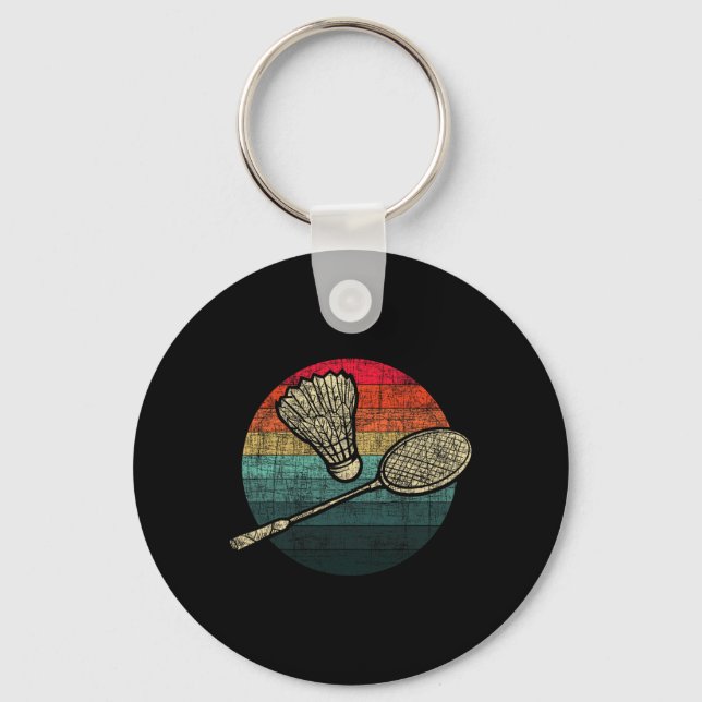 Porte-clés Badminton Sunset Retro - Athlètes Birdie Shuttle (Recto)