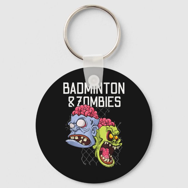 Porte-clés Badminton Zombies Funny Sports Game Racket Shutett (Recto)