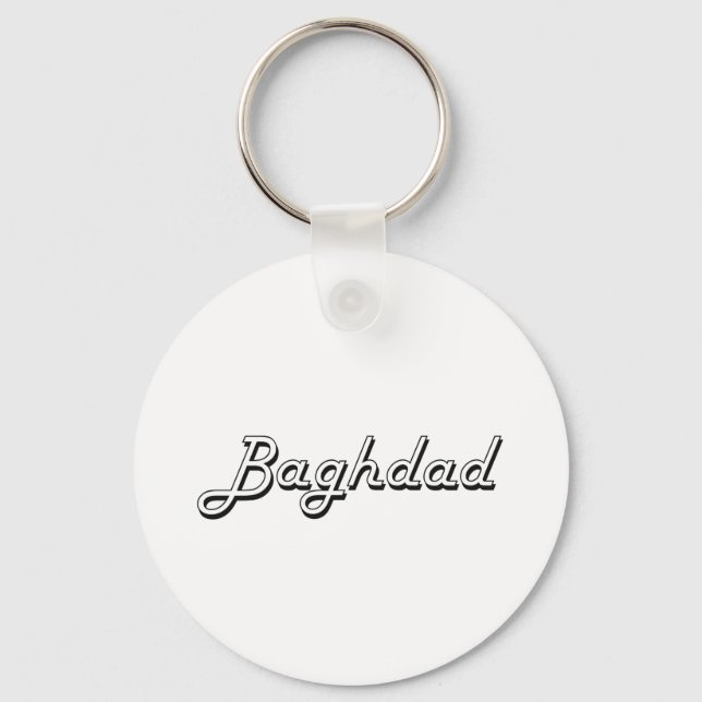 Porte-clés Bagdad Iraq Classic Retro Design (Recto)