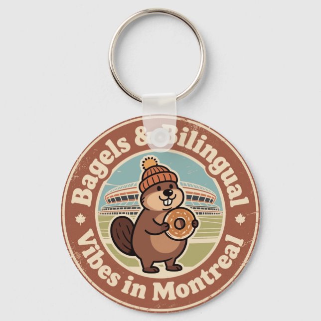 Porte-clés Bagels de Montréal et Vibes Bilingues (Recto)