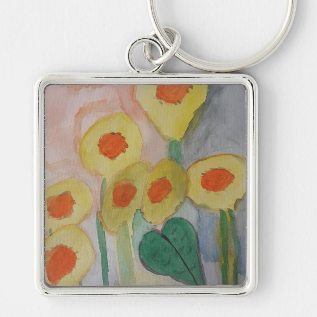 Porte-clés Bague à clé Abstraite Sunflowers Premium (Devant)