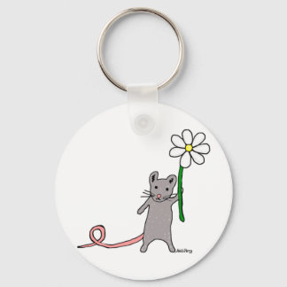 Porte-clés Bague À Clé De Souris Et D'Art Fleur