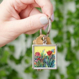 Porte-clés Bague à clé magnétique du jardin de la tulipe