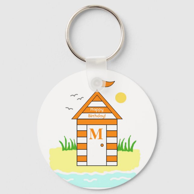 Porte-clés Bague à clé orange Hut Beach (Recto)
